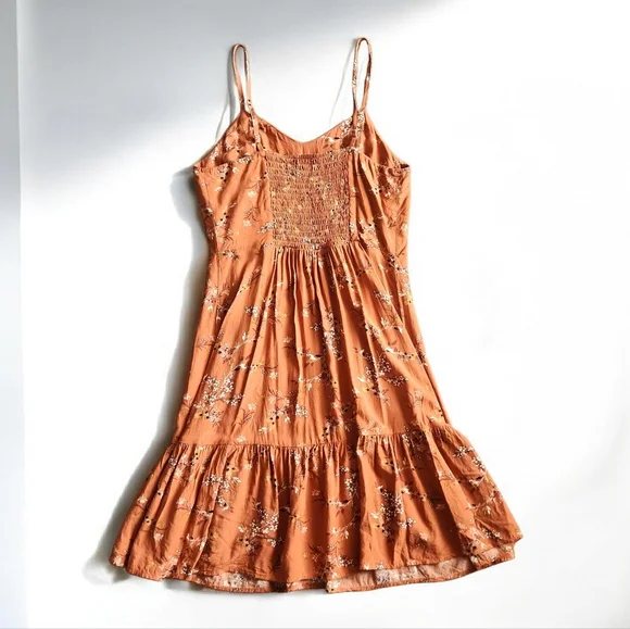 A.N.A A New Approach Rusty Brown Floral Dress-Size Small - Picture 2 of 7